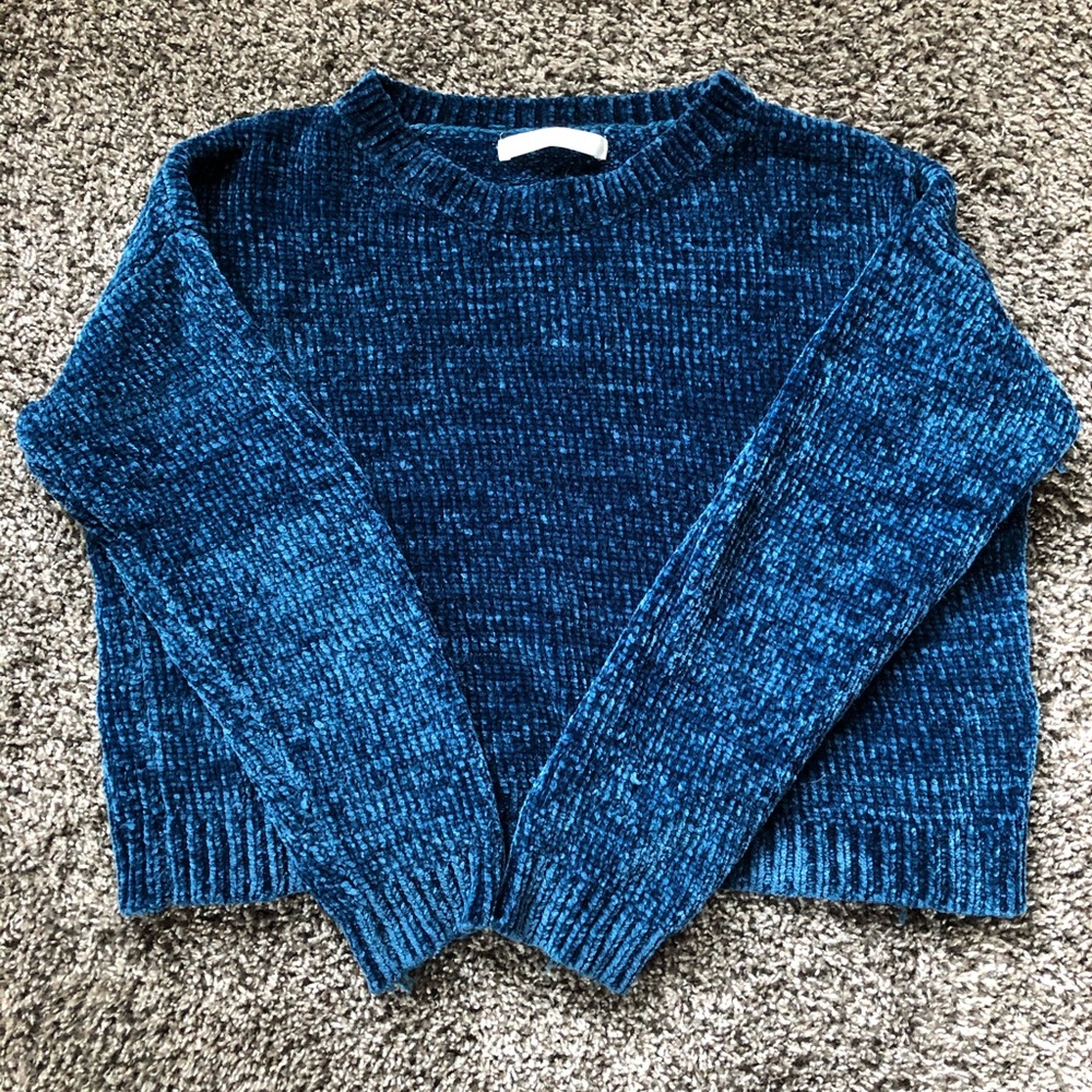 little blue sweater
